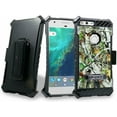 thumbnail image 3 of for Google Pixel XL Tempered HD Glass and Phone Case Heavy Duty Shock Absorption Kickstand Armor Case with Belt Swivel Clip Holster Cover (Camo), 3 of 4
