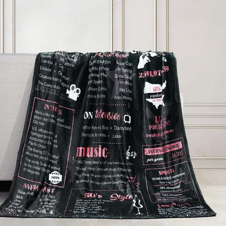 50th Birthday Gifts for Women Best 1974 Birthday Decorations for Mom Aunt  Friends,Back in 1974 Unique 50 Year Old Birthday Pink Blanket for Her,Soft  Comfortable Throw Blanket 50''x60'' - Walmart.com