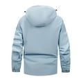 thumbnail image 3 of Iugvhana Men's Riding Windproof Hooded Jacket Casual Outdoors Hiking Climbing Coats Fall Winter Zip Up Long Sleeve Jackets Blue XXL, 3 of 7