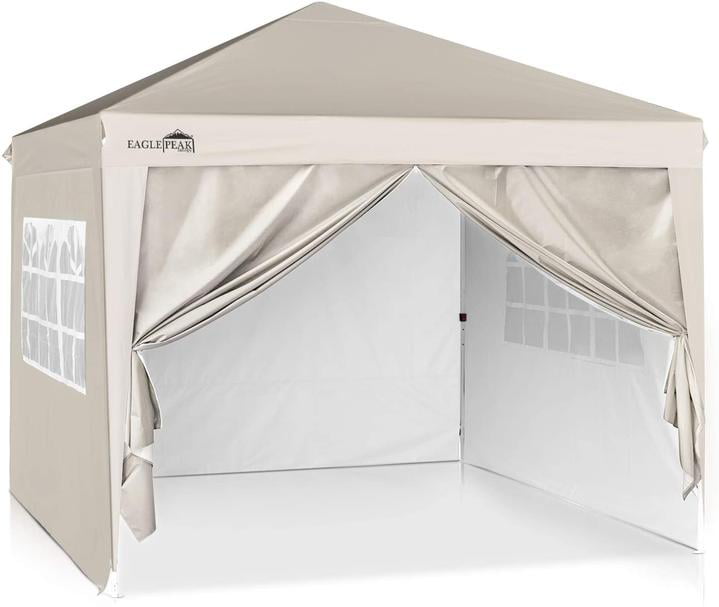 Blue EAGLE PEAK 10’ x 10 Pop Up Canopy Tent Instant Outdoor Canopy Straight Leg Shelter with 100 Square Feet of Shade 