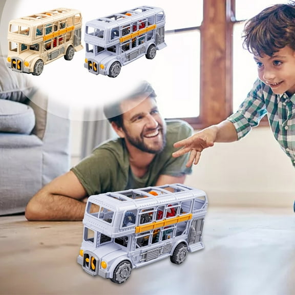 Msgweeeg Toy Cars Toys for 10 Year Old Boys Gifts for Boys Sound and Light Gear Double-layer Bus Car Toy Model Key Disjunctor 3 Modes Boys and Girls Holiday Birthday Gifts Boys Gifts Age 8-10