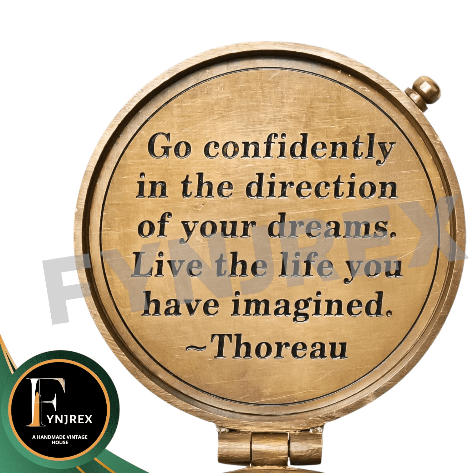Thoreau’s “Go Confidently in the Direction of Your Dreams” Engraved Brass Compass – Inspirational Graduation Gift for Him, Adventure, Boating & Hiking Keepsake