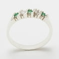 thumbnail image 2 of LBG British Made 14k White Gold Natural Emerald & Cubic Zirconia Womens Eternity Ring - 33 size options - Sizes 4 to 12 Available, 2 of 6