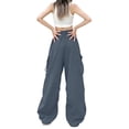 thumbnail image 3 of Cargo Pants Women Quick Dry Parachute Hiking Pants with Pockets Elastic Waist Lightweight Water Resistant Joggers Gray S, 3 of 5