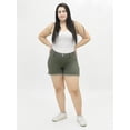 thumbnail image 4 of A3Denim Women's Plus Size Raw Edge Denim Shorts, 5" Inseam, Sizes 16W-24W, 4 of 4
