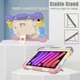 thumbnail image 7 of Dteck Kids Case for iPad mini 6 8.3 inch with Pencil Holder, Rotating Hand Strap Kickstand Shockproof Protective iPad mini 6th Gen Cover with Shoulder Strap, Colorful Pink, 7 of 7