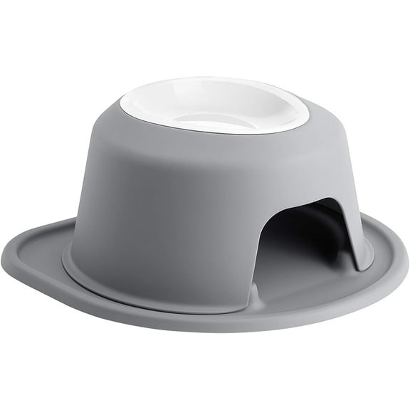 WeatherTech Single High Pet Feeding System w/Plastic Dog/Cat Bowls - 6" High Stand Dark Grey (PSH3206DGDG)