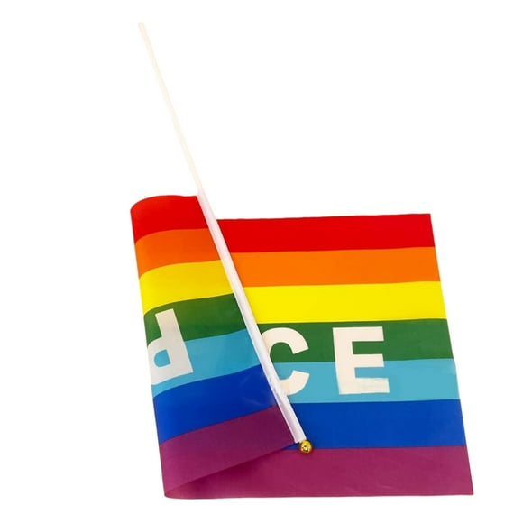 Mini Peace Flag Hand Held Peace Flags 50/100Pcs Mini Peace Flag Rainbow Pacifist Flag Hand Held Polyester Peace Flag