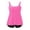 Hot Pink, variant on Women Plus Size Swim Tops High Waist Tankini Top For Plus Size Swimwear Solid Color Swim Shirt With Built In Bra Black XXL