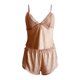 thumbnail image 4 of Conjunto de vestido y pantalones cortos con ribetes de satén y encaje para mujer - Ropa sexy para estar por casa, tallas S-L, 4 of 4
