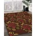 thumbnail image 2 of Ahgly Company Indoor Round Patterned Mahogany Brown Area Rugs, 7' Round, 2 of 6