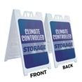 thumbnail image 2 of Climate Controlled Storage  24" x 36" Double Sided A-Frame Sidewalk Sign, Includes 2 Installed Vinyl Decals | Foldable Portable White Signicade Sandwich Board Signs, 2 of 5