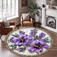 thumbnail image 2 of Circle Area Rug, Flowers10 Nature Pattern Washable Non-Slip Floor Carpet, Soft Rug for Living Room Bedroom Decor 59 Inch, 2 of 6