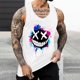 thumbnail image 5 of Camisetas de Tanque de los Hombres Tanque de los Hombres Incolor Gradiente de Impresión Cuello Redondo Correa Delgada Fuga Atrás Regular Casual Deportes Blusas de Tanque, 5 of 5