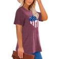 thumbnail image 2 of Anbech 4th of july Plus Size T-Shirts for Women Graphic Heart Print Short Sleeves Tees Plus T-Shirt with Round Neck, 2 of 4