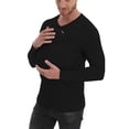 thumbnail image 4 of Ceisia Men's Slim V-Neck Chest Baby-Pocket Parent-Child Cotton Long-Sleeve Top Gift, 4 of 6