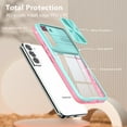 thumbnail image 7 of Allytechgroup Galaxy S22 Clear Case with Tempered Glass Screen Protector, Sliding Camera Lens Protector Anti-Yellow Shockproof Rugged Slim Fit Shell Cover for Samsung Galaxy S22, Skyblue, 7 of 7