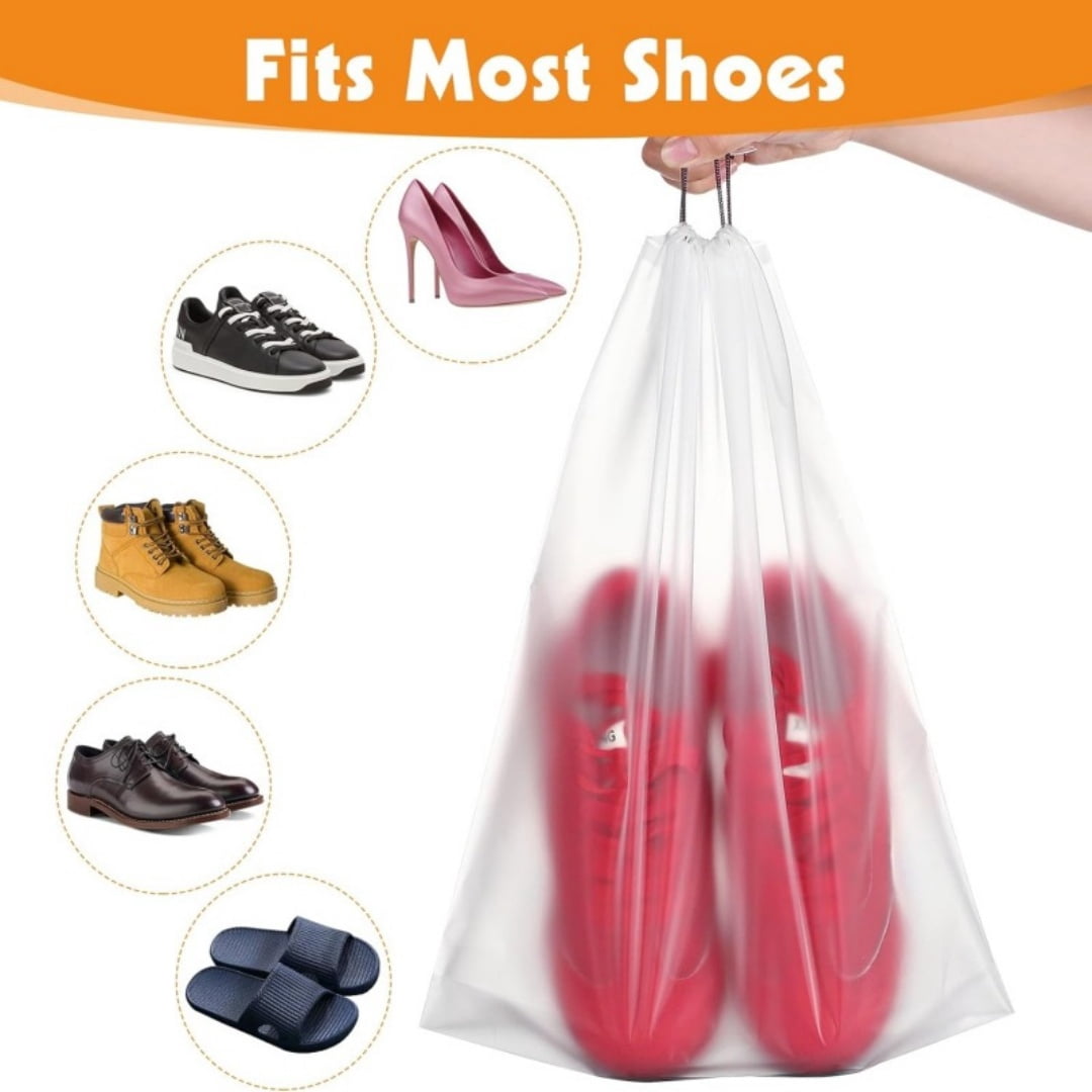 Shoe Storage Bags Frosted PE Drawstring Waterproof Dust-Proof for Travel