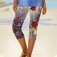 thumbnail image 6 of ZToonmas Women's Floral Print High Waist Capri Leggings Stretchy Cropped Yoga Pants for Workout and Beachwear, 6 of 6