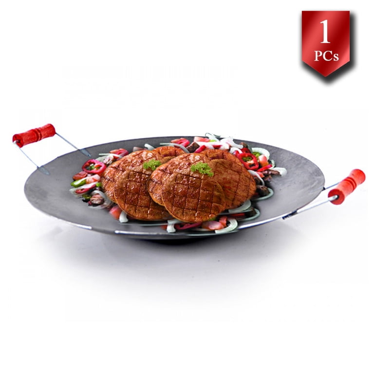 Fiesta Brands 18 Inch Discada Disc Cooker - Carbon Steel Cowboy Wok | 2.6mm Thick, 2" Sides For High Heat Cooking & BBQ