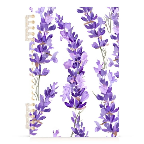 Lavender Flowe Spiral Journal Notebook College Ruled Notebook 8.3" x 5.7" A5 Lined Thick Paper Page