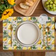 thumbnail image 4 of Summer Yellow Lemon Placemats Set of 4, Beige Vintage Pastoral Watercolor Placemats for Dining Table, Place Mats for Kitchen Tabletop, Waterproof Wipeable Dining Table Mats Set, 4 of 9