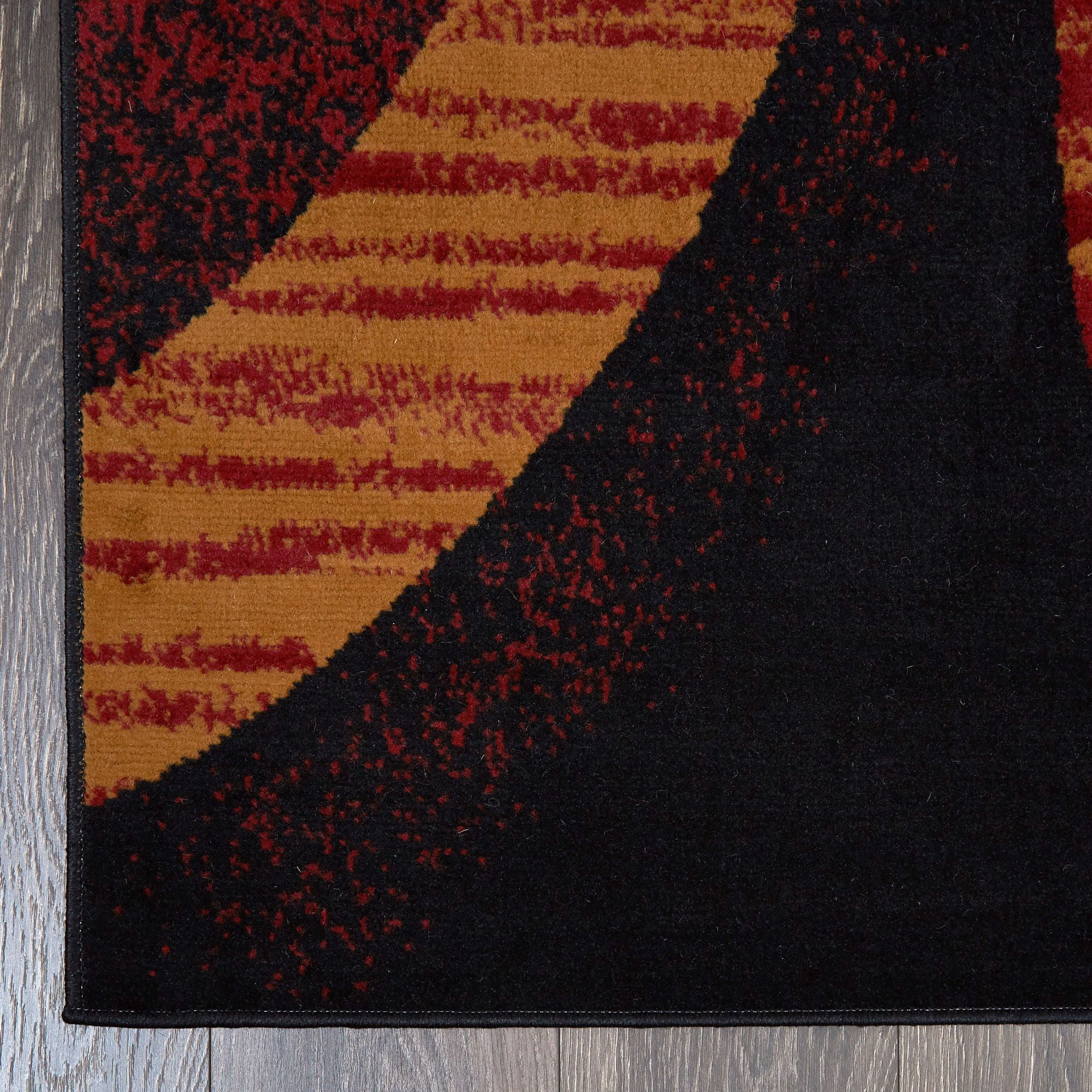 Home Dynamix Ariana Arcata Contemporary Bold Abstract Graphic Area Rug, Black/Red, 3-Piece Set