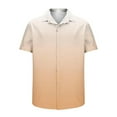 thumbnail image 5 of Fnooota Men's Colored Short Sleeve Shirts, Gradient Print Summer Casual Relaxed Fit Button Down Shirts Orange Size L, 5 of 5