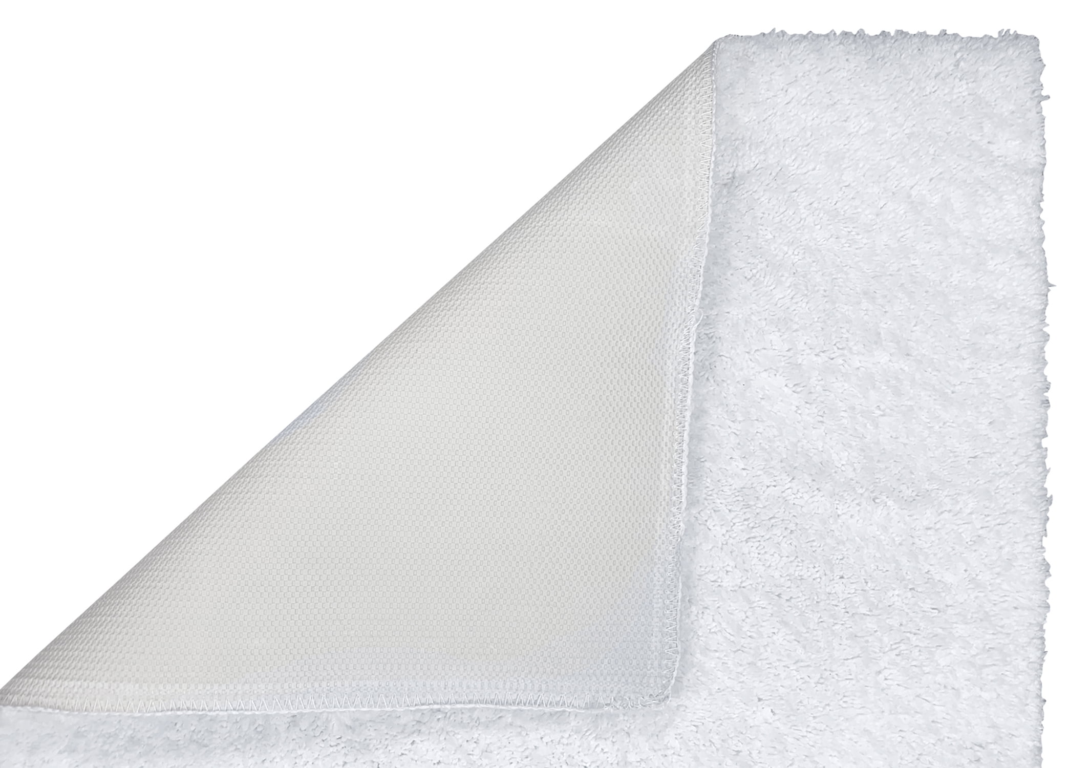 Better Trends 2 Piece Bathroom Rug Set 100% Polyester (17" x 24" | 20" x 20") Bath Rug, Water Absorbent Non-Slip Bath Mat Machine Washable Micro Plush Collection - White