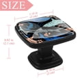 thumbnail image 4 of 4 Pcs Square Cabinet Handle Cupboard Knob Drawer Pulls Handle Shark Drawer Knobs with Screws Furniture Decoration, 4 of 7