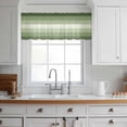 thumbnail image 3 of Sage Green Ombre Valance Curtains for Kitchen/Living Room/Bathroom/Bedroom Window, Rod Pocket Small Topper Half Short Window Curtains Voile Sheer Scarf, Sage Green Gradient Woods Farmhouse 54"x18", 3 of 8