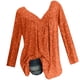 thumbnail image 3 of Qucoqpe - Camisetas tipo túnica de manga larga con cuello en V, fruncidas, lisas, de talla grande, para mujer, estilo informal, holgadas, en liquidación, 3 of 5