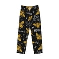 thumbnail image 4 of Sigee Hohey Bee Golden Embroidery Print Men's Pajama Pants - Soft Lounge Sleep Bottoms with Elastic Waistband and Pockets-Medium, 4 of 9
