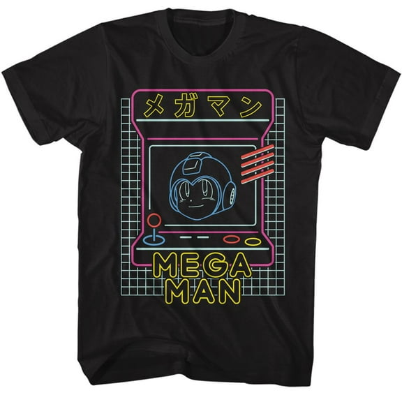 Mega Man Neon Arcade Black T-Shirt