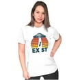 thumbnail image 3 of Aliens Exist UFO Beam Cool Believers Womens Slim Fit Graphic Tee Brisco Brands S, 3 of 5