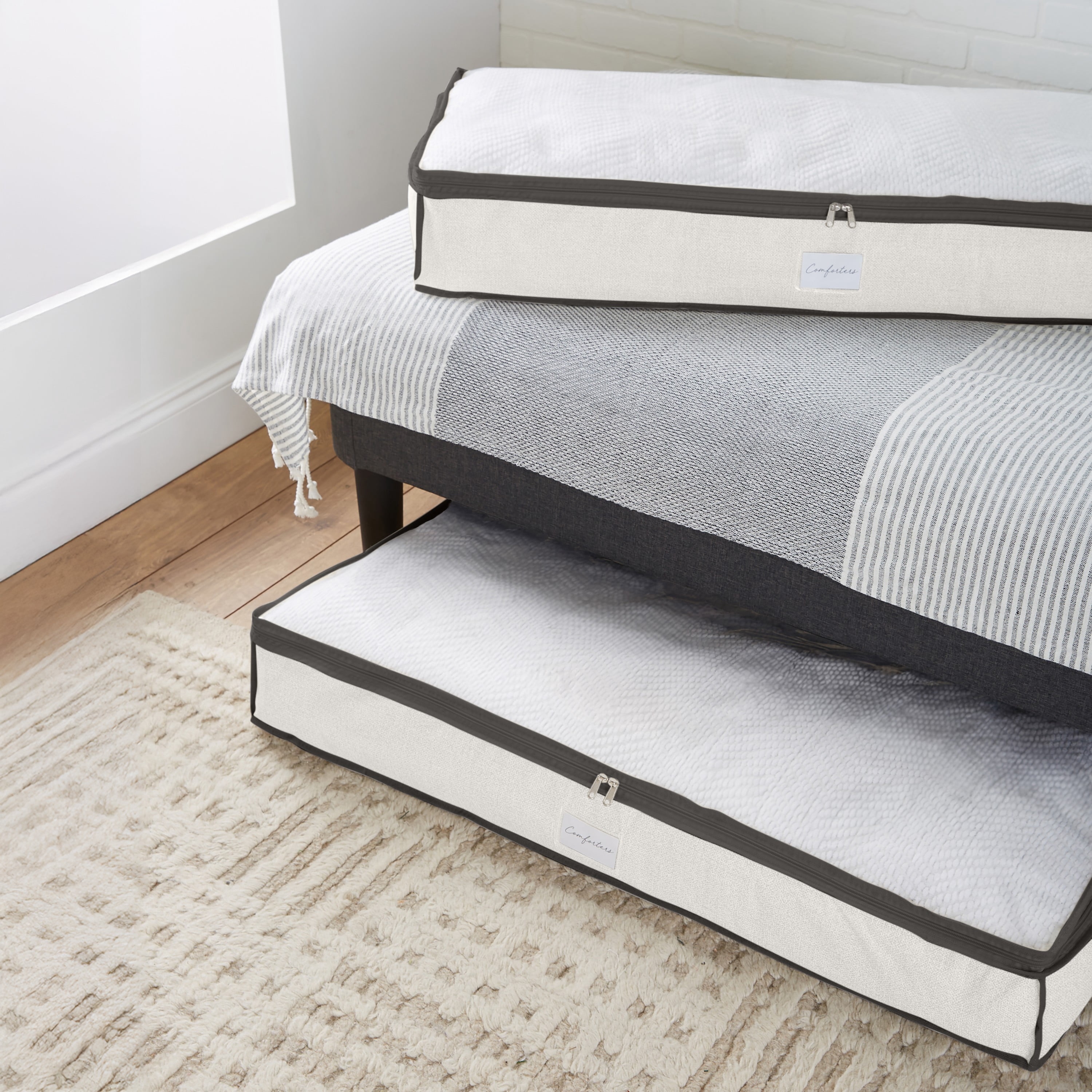Simplify 2 Pack Under Bed Storage Bags in Cashmere