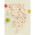 thumbnail image 5 of Michellecmm Toddler Girl Fall Halloween Outfit Pumpkin Print Long Sleeve Round Neck Pullover with Elastic Waist Pants 2 Pcs Set, 5 of 9