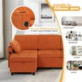 thumbnail image 5 of ACMEASE 84" Chenille Sectional Sleeper Sofa w/Adjustable Backrests, Pull Out Sofa Bed w/USB Charger Port& Reversible Storage Chaise, Convertible L-Shaped Sofa with Cup Holders for Living Room,Orange, 5 of 7