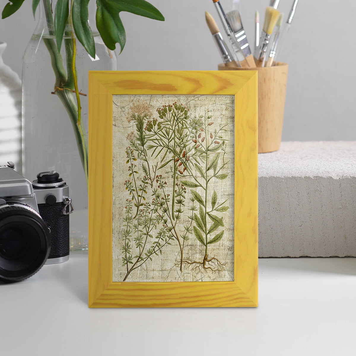 Garden Verses I -Framed Print w/glass-Sunflower Yellow