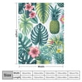 thumbnail image 4 of GOSMITH Pineapples Rectangle Hawaii Summer Tropical Palm Leaves Flowers Blossom Farmhouse Waist Flannel Material Blanket White, 4 of 6