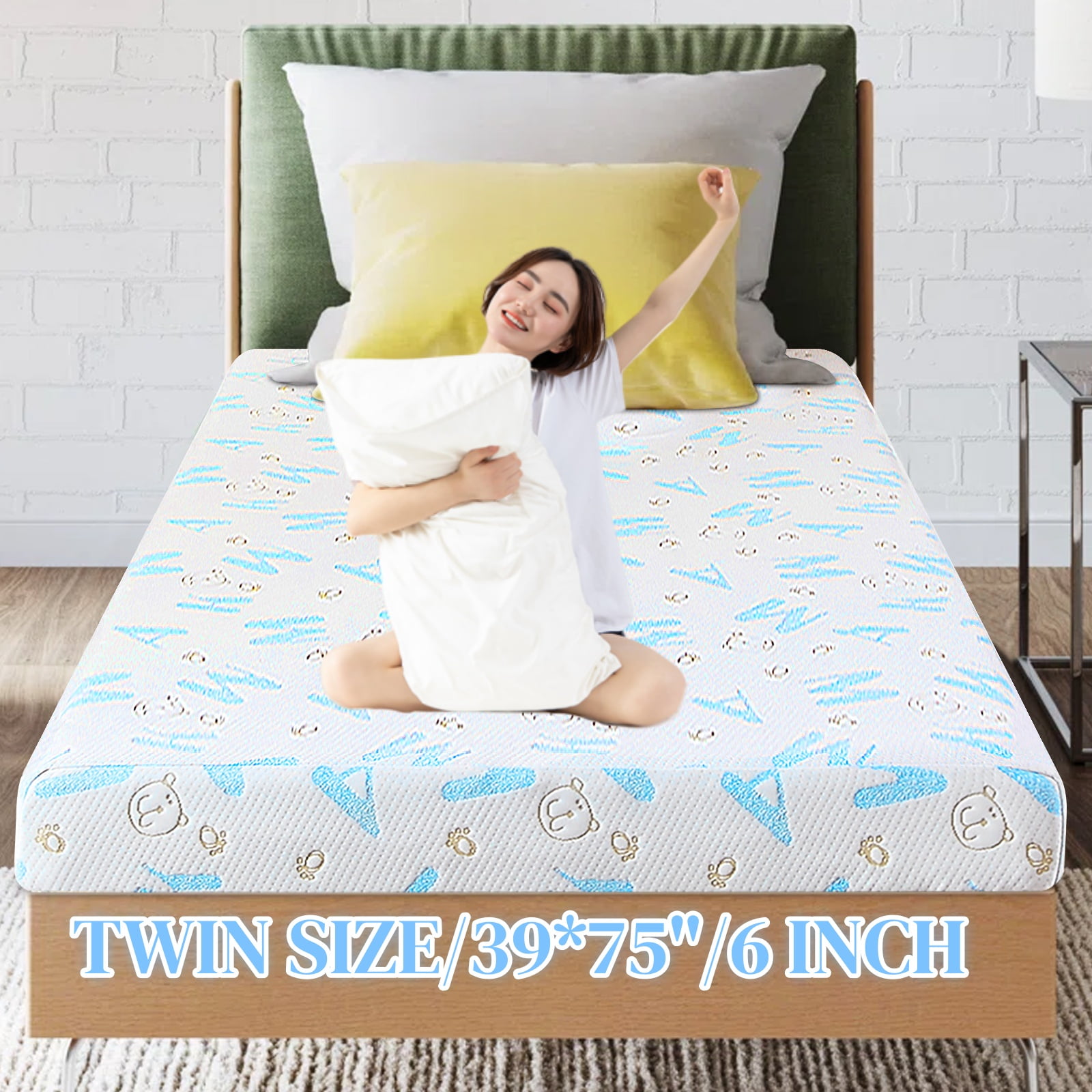 Gel Memory Foam Mattress, 5 Inch, Twin XL Alphabet Bed Mattress, Medium Firm Feel Mattress,Breathable & Cool Sleep Spine Pressure Relief Bed in a Box CertiPUR-US Certified