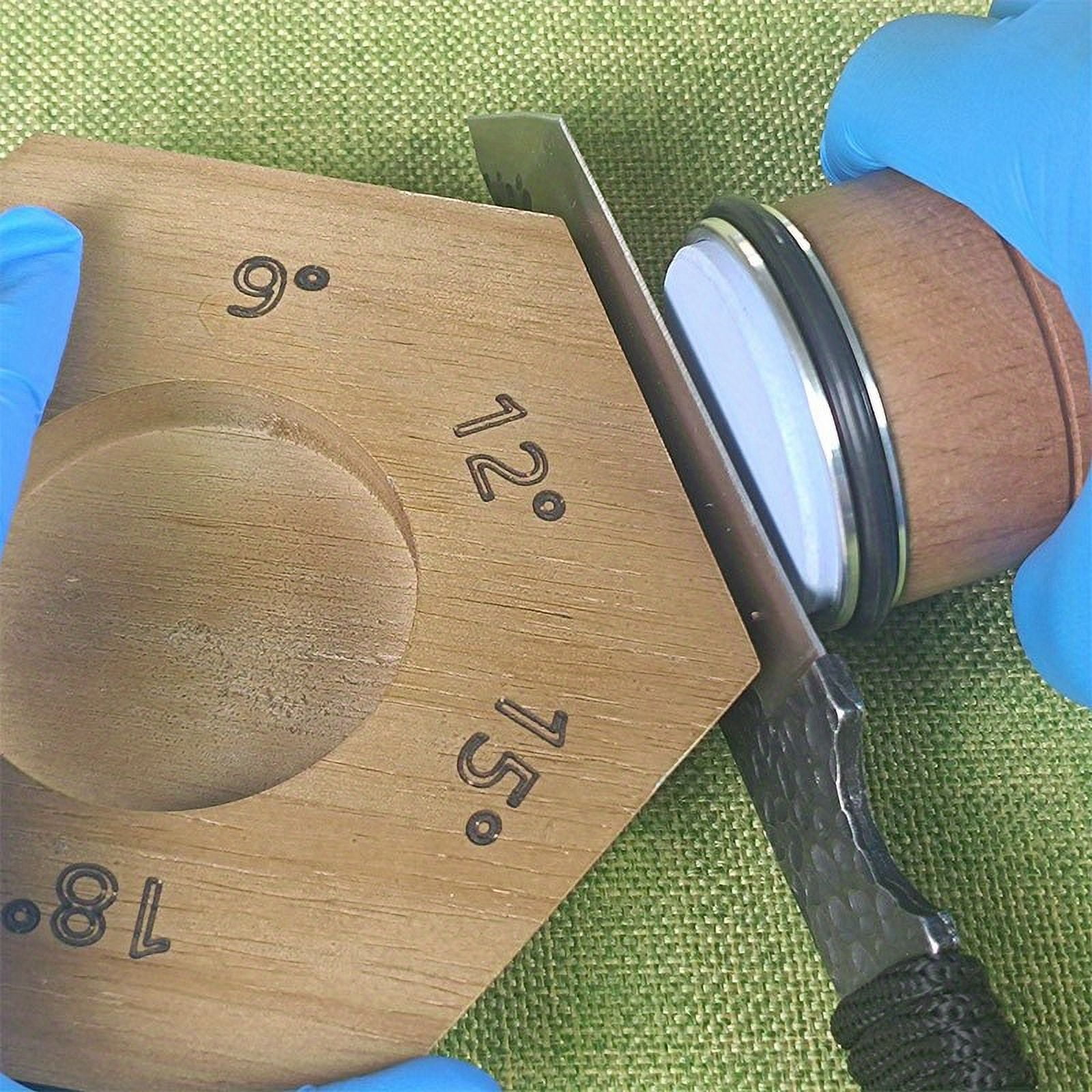 1 set of professional 6-angle diamond whetstones with wooden roller grip - magnetic kitchen knife sharpener with silicone base