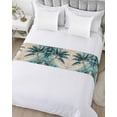 thumbnail image 5 of Xipuska Coastal Beach Tree Bed Runners for Cal King Size Bed, Decorative Bed Throws for Foot of Bed, Vintage Tropical Palm Plant Bed Runner Sofa Throw Bedding Scarf Protector Slipcover for Bedroom, 5 of 6