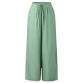 thumbnail image 4 of Sngxgn Womens Casual Pants Straight Solid Elastic Pants Long Drawstring Women Waist Casual Pants Pants(Mint Green,L), 4 of 7