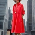 thumbnail image 3 of Vestido Zhyaj Boho Summer Maxi rojo de manga larga con cuello en V para mujer, 3 of 5