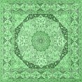thumbnail image 1 of Ahgly Company Indoor Square Medallion Emerald Green Traditional Area Rugs, 4' Square, 1 of 4