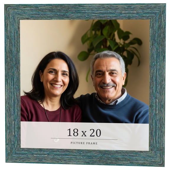 18x20 Frame Blue Rustic Barnwood Solid Wood Picture Frame Width 1.25 Inches | Interior Depth 0.5