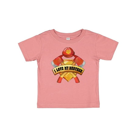 

Inktastic I Love My Brother- Firefighter Axes Badge Helmet Gift Baby Boy or Baby Girl T-Shirt