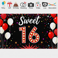 thumbnail image 6 of Sweet 16 Birthday Banner with Balloons Glitter and Sparkles Backdrop Party Decorations for Birthday Party Celebrations Photography Props Party Supplies, 6 of 8