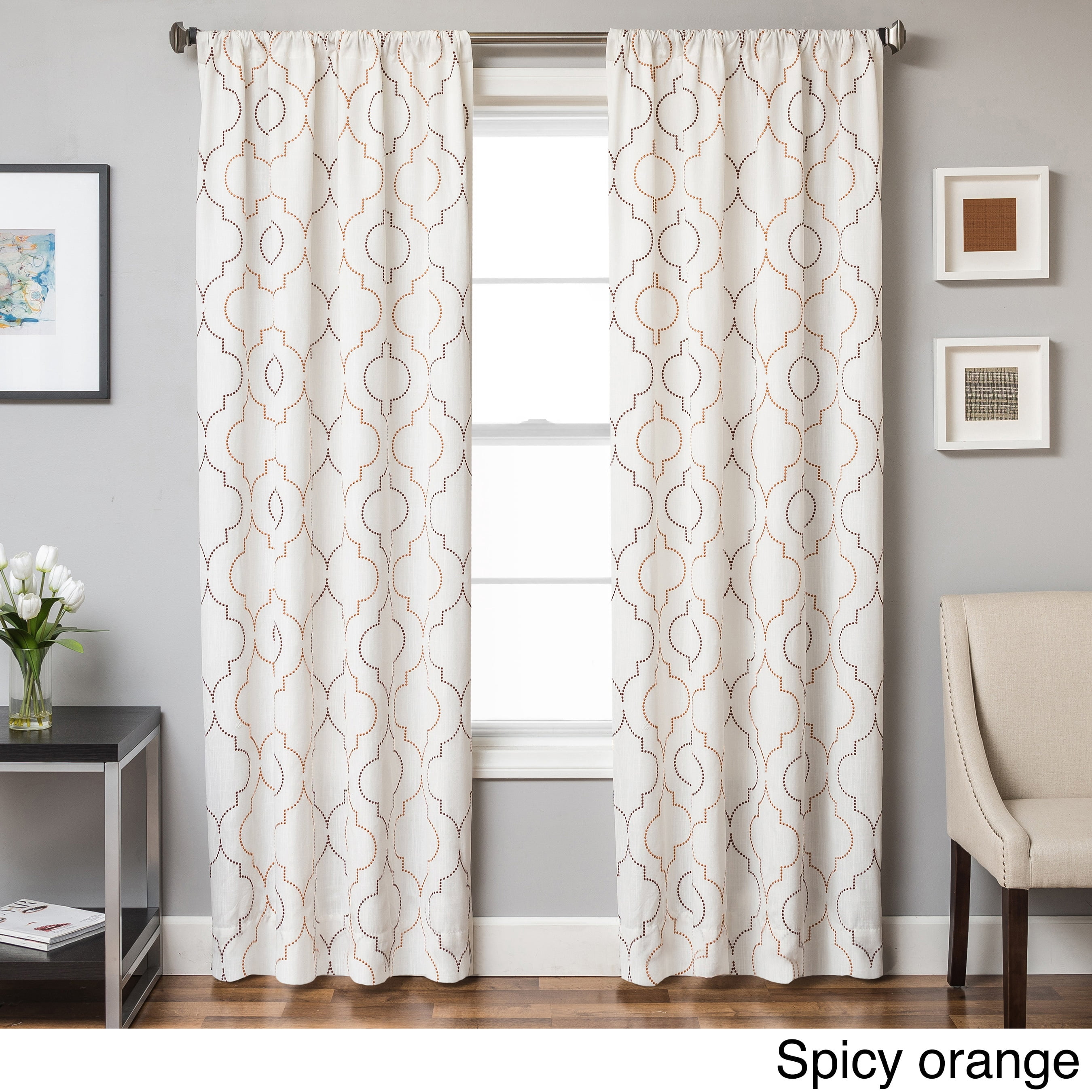 Softline Monza Emboridered Faux Linen Curtain Panel - Walmart.com